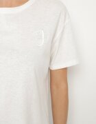 elsa.m by may Tricou Alb cu Spate Asimetric și Broderie Decorativă Ninissara