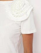 elsa.m by may Tricou Alb de Bumbac cu Aplicație Textilă 3D Jolilena