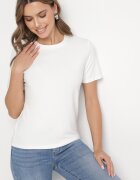 elsa.m by may Tricou Alb de viscoză în stil clasic Arivoria