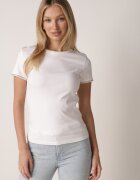 elsa.m by may Tricou Alb din bumbac cu Zirconii la Mâneci Pronolea