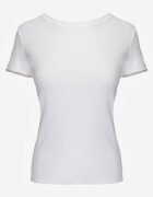 elsa.m by may Tricou Alb din bumbac cu Zirconii la Mâneci Pronolea