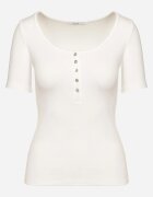 elsa.m by may Tricou Alb Reiat din Bumbac Ornat cu Nasturi Tasavia