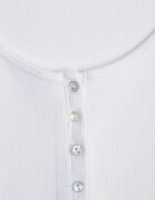 elsa.m by may Tricou Alb Reiat din Bumbac Ornat cu Nasturi Tasavia