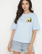 elsa.m by may Tricou Albastru din Bumbac și cu Motiv Avocado Addixa