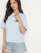elsa.m by may Tricou Albastru din Bumbac și cu Motiv Avocado Addixa