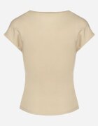 elsa.m by may Tricou bej cu croială ajustată cu decupaj și nasturi la decolteu Ballirea