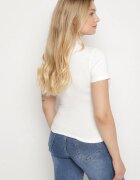 elsa.m by may Tricou mulat alb din Viscoză cu Guler înalt Isovera