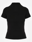 elsa.m by may Tricou Negru Cambrat din Viscoză cu Guler înalt Isovera