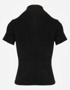 elsa.m by may Tricou Negru Cambrat din Viscoză cu Guler înalt Isovera