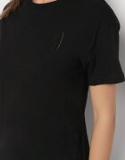 elsa.m by may Tricou negru cu spate asimetric și broderie decorativă Ninissara