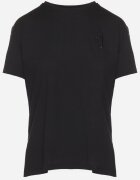 elsa.m by may Tricou negru cu spate asimetric și broderie decorativă Ninissara