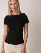 elsa.m by may Tricou Negru Din bumbac cu Cirkonii la Mâneci Pronolea
