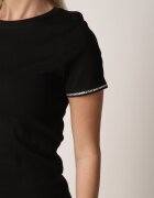 elsa.m by may Tricou Negru Din bumbac cu Cirkonii la Mâneci Pronolea