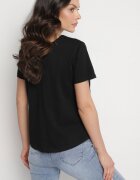 elsa.m by may Tricou Negru din Bumbac cu Viscoză și Decorație Perforată Alivira