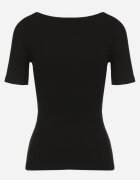 elsa.m by may Tricou Negru Reiat din Bumbac decorat cu nasturi Tasavia