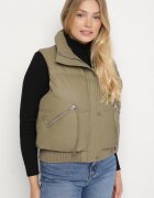 elsa.m by may Vestă Verde Matlasată De Tranziție Din Imitație De Piele Isokira