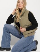 elsa.m by may Vestă Verde Matlasată De Tranziție Din Imitație De Piele Isokira