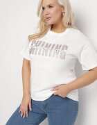 emt T-shirt Alb din bumbac cu inscripție cu zirconiu Hirtebia