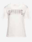emt T-shirt Alb din bumbac cu inscripție cu zirconiu Hirtebia