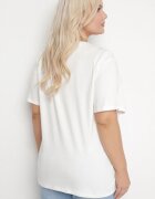 emt Tricou Alb din Bumbac cu Imprimeu Metalic Olianea