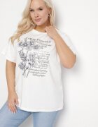 emt Tricou Alb din Bumbac cu Imprimeu Metalic Olianea