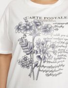 emt Tricou Alb din Bumbac cu Imprimeu Metalic Olianea