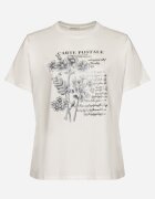 emt Tricou Alb din Bumbac cu Imprimeu Metalic Olianea