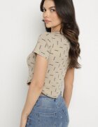 emt Tricou Bej închis De bumbac cu Sclipici Olinithra