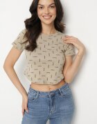 emt Tricou Bej închis De bumbac cu Sclipici Olinithra