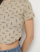 emt Tricou Bej închis De bumbac cu Sclipici Olinithra