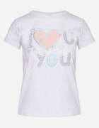 emt Tricou De bumbac Gri deschis cu Inimă și Text Olirwenna