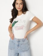 emt Tricou din bumbac Alb cu Imprimeu cu Zirconii Karissen
