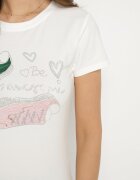 emt Tricou din bumbac Alb cu Imprimeu cu Zirconii Karissen