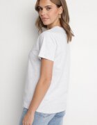 emt Tricou din bumbac Gri deschis cu decolteu triunghiular Nelirna