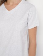 emt Tricou din bumbac Gri deschis cu decolteu triunghiular Nelirna