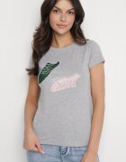 emt Tricou din bumbac Gri închis cu Imprimeu cu Zirconii Karissen