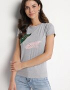 emt Tricou din bumbac Gri închis cu Imprimeu cu Zirconii Karissen