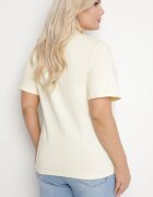 emt Tricou Galben de Bumbac cu Text Decorativ și Zirconii Olisandra