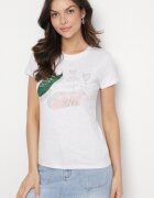 emt Tricou Gri deschis Bumbac cu Imprimeu cu Strasuri Karissen