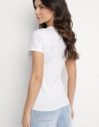 emt Tricou Gri deschis Bumbac cu Imprimeu cu Strasuri Karissen