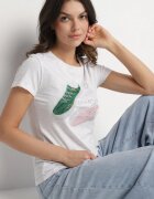 emt Tricou Gri deschis Bumbac cu Imprimeu cu Strasuri Karissen