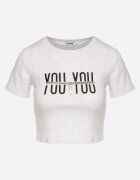 emt Tricou Gri deschis de bumbac cu imprimeu și lanț Olimelia