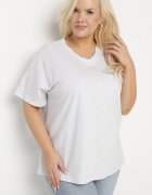 emt Tricou Gri deschis din Bumbac cu Decolteu în V Aveltebia