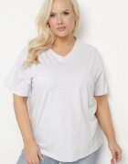 emt Tricou Gri deschis din Bumbac cu Decolteu în V Aveltebia