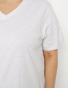 emt Tricou Gri deschis din Bumbac cu Decolteu în V Aveltebia