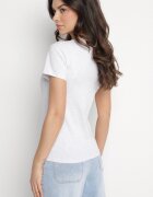 emt Tricou Gri deschis din bumbac Decorat cu inscripție și cristale Raltebis