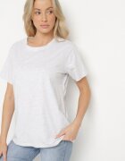 emt Tricou Gri deschis Neted din Bumbac cu Croială Clasică Natime