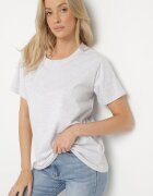 emt Tricou Gri deschis Neted din Bumbac cu Croială Clasică Natime