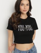 emt Tricou negru din bumbac cu inscripție și lanț Olimelia