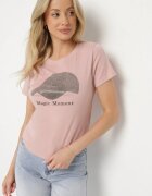 emt Tricou Roz din bumbac cu imprimeu șapcă și zirconii